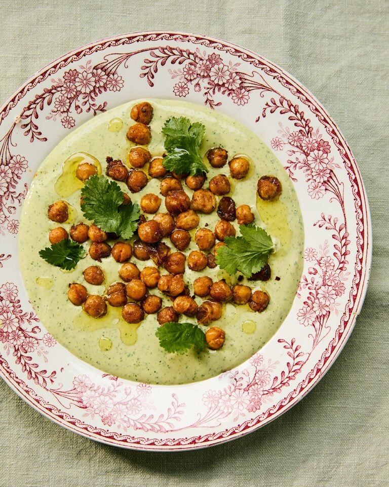 Smoky chickpeas with coriander tahini