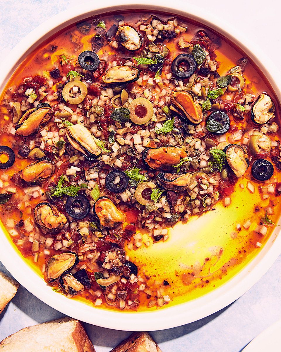 Mussel escabeche dip