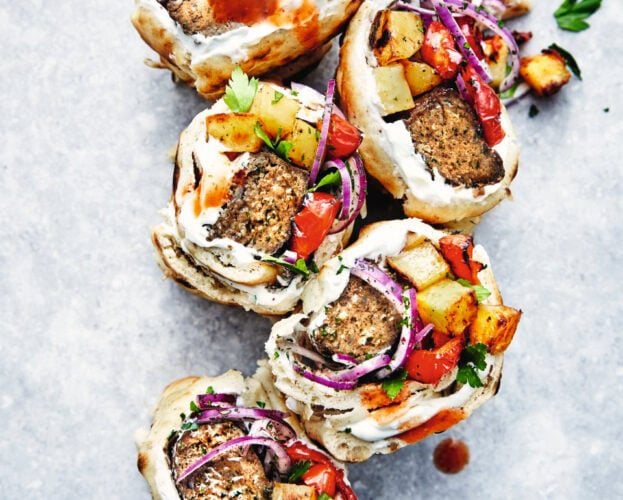Air fryer lamb kofte wrap