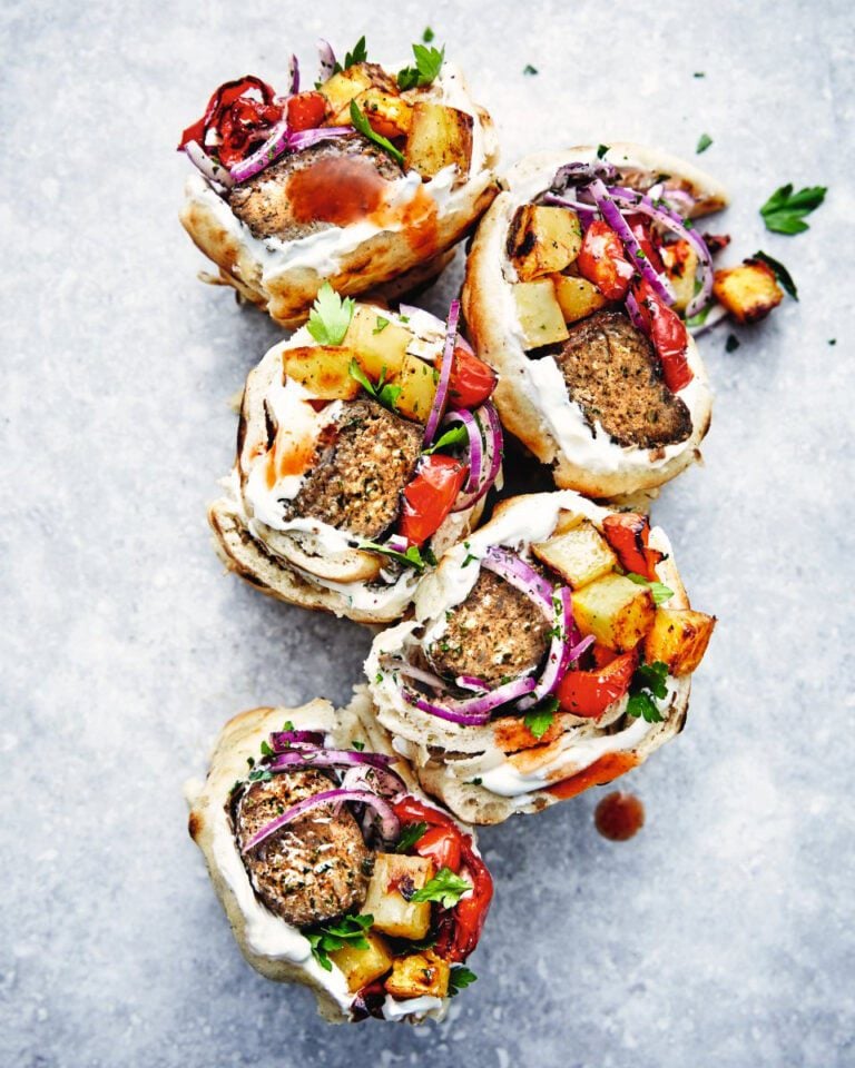 Air fryer lamb kofte wrap
