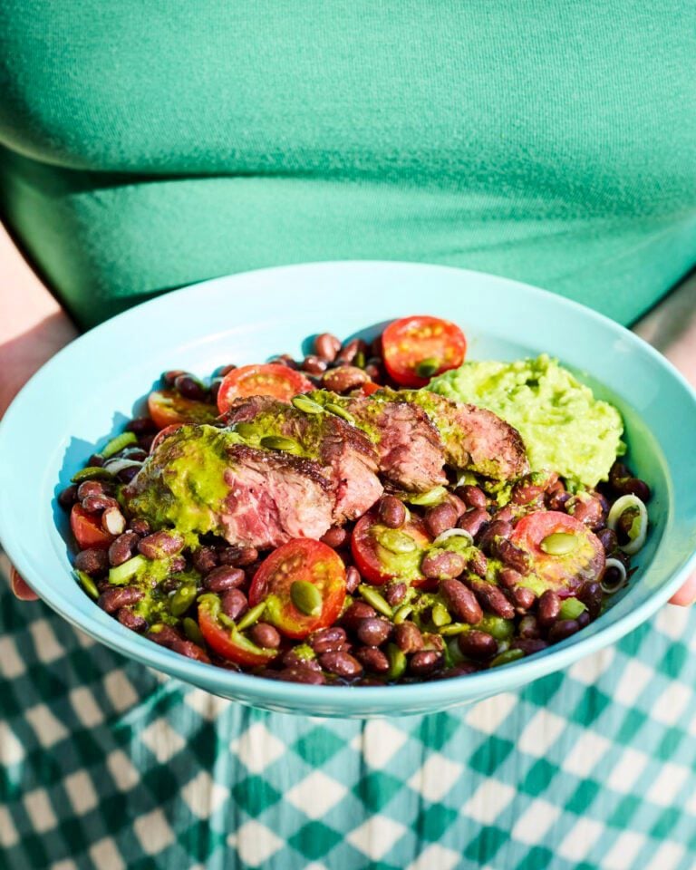 Mojo steak and black bean salad