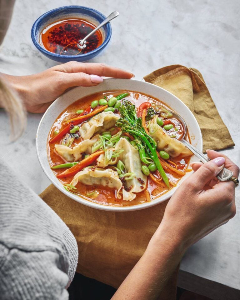 Emily English’s Thai red coconut gyoza soup