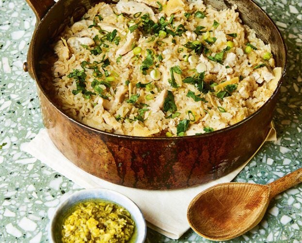 One-pot Hainanese chicken rice