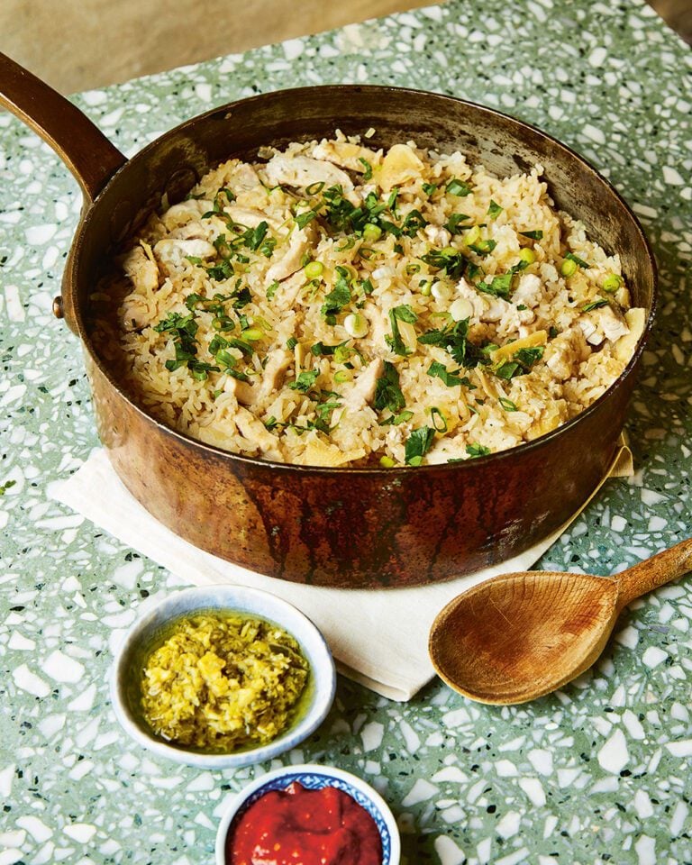 One-pot Hainanese chicken rice