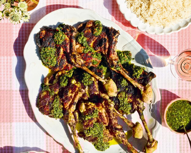 Marinated chicken chops with chimichurri