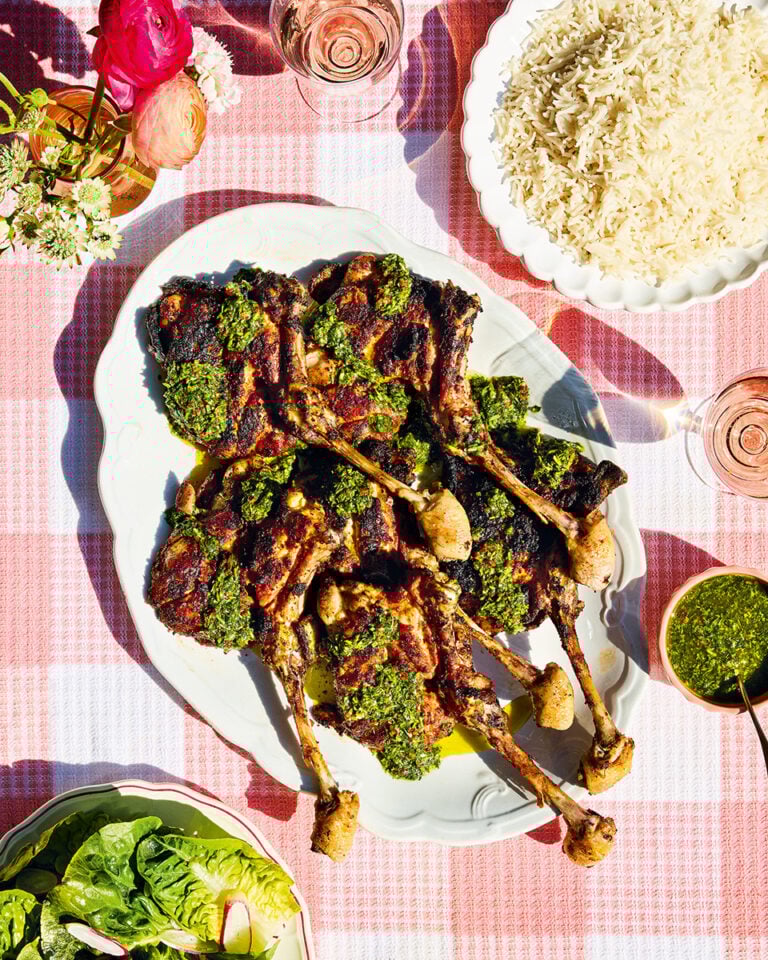 Marinated chicken chops with chimichurri