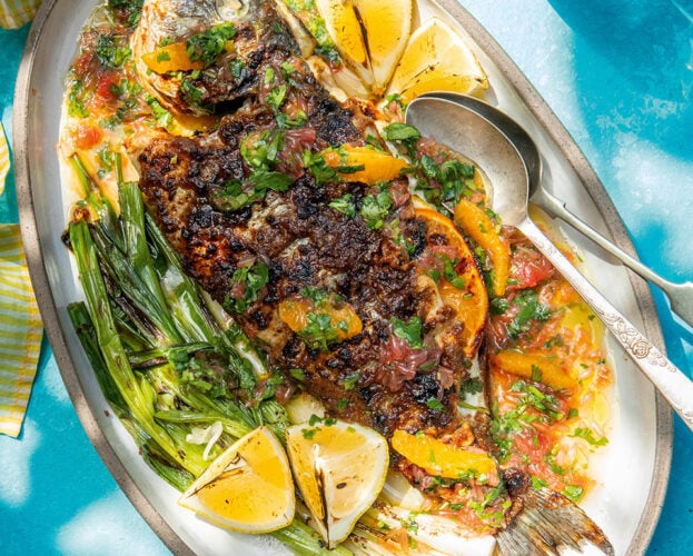 Goan-style recheado sea bream