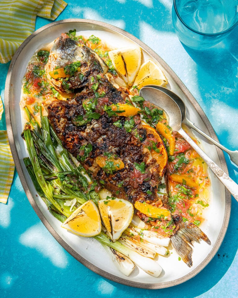 Goan-style recheado sea bream