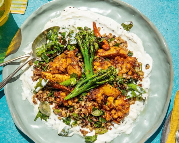 Indian-style roast squash salad
