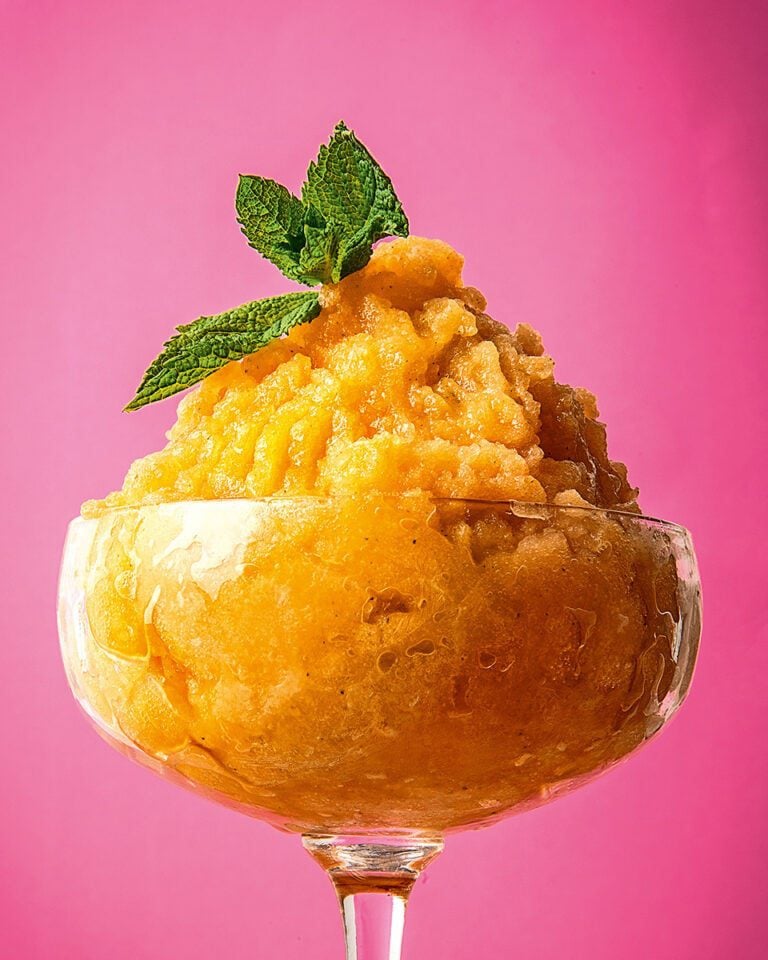 Cantaloupe melon and mint granita