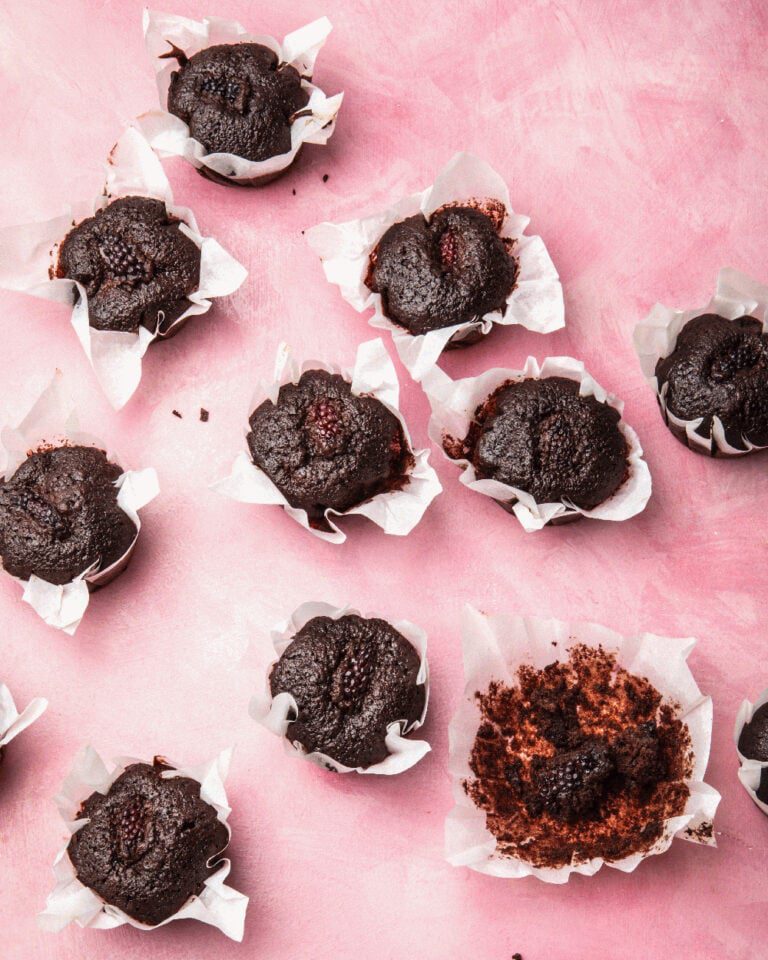 Chocolate and blackberry muffins