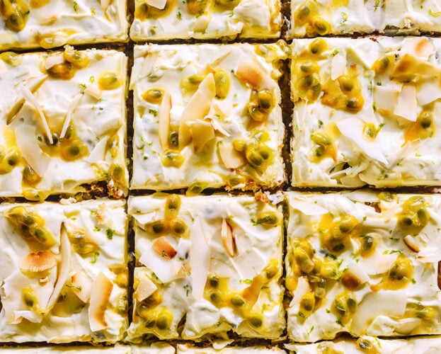 Paul Hollywood’s coconut and passion fruit traybake