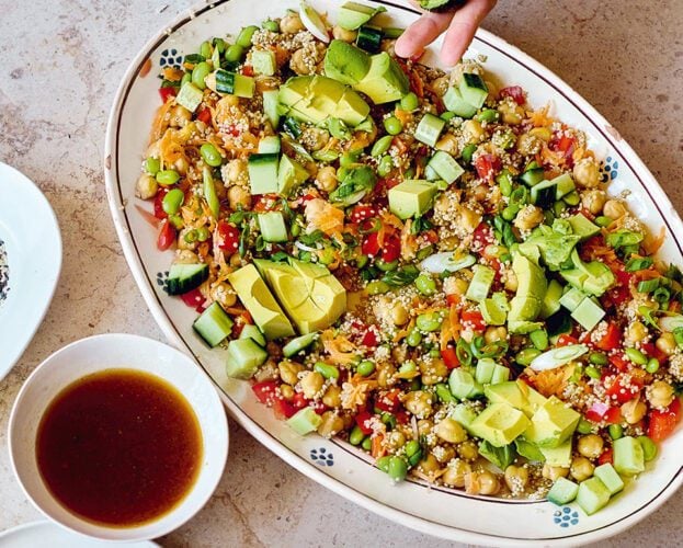 Quinoa, ponzu and edamame salad
