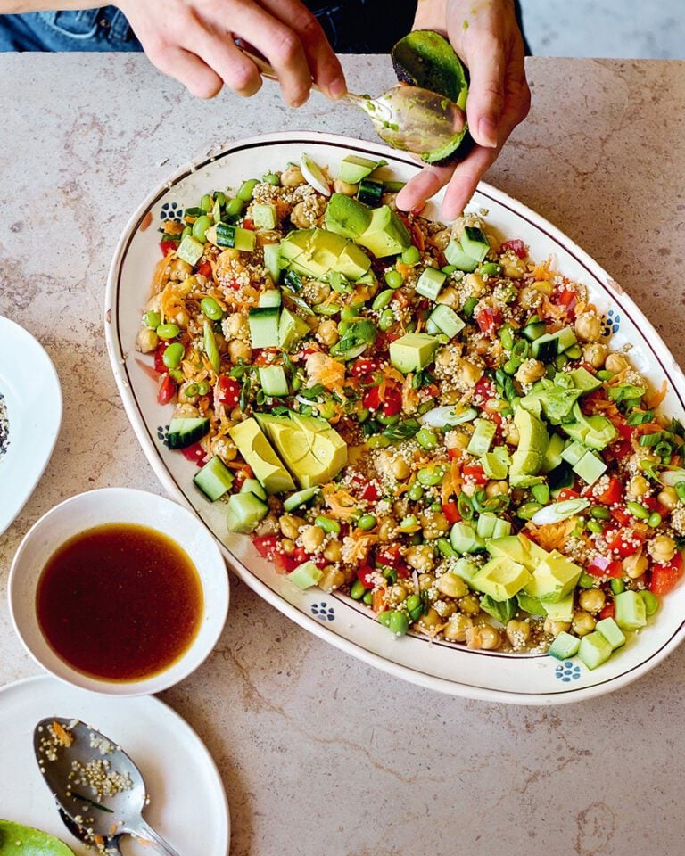 Quinoa, ponzu and edamame salad