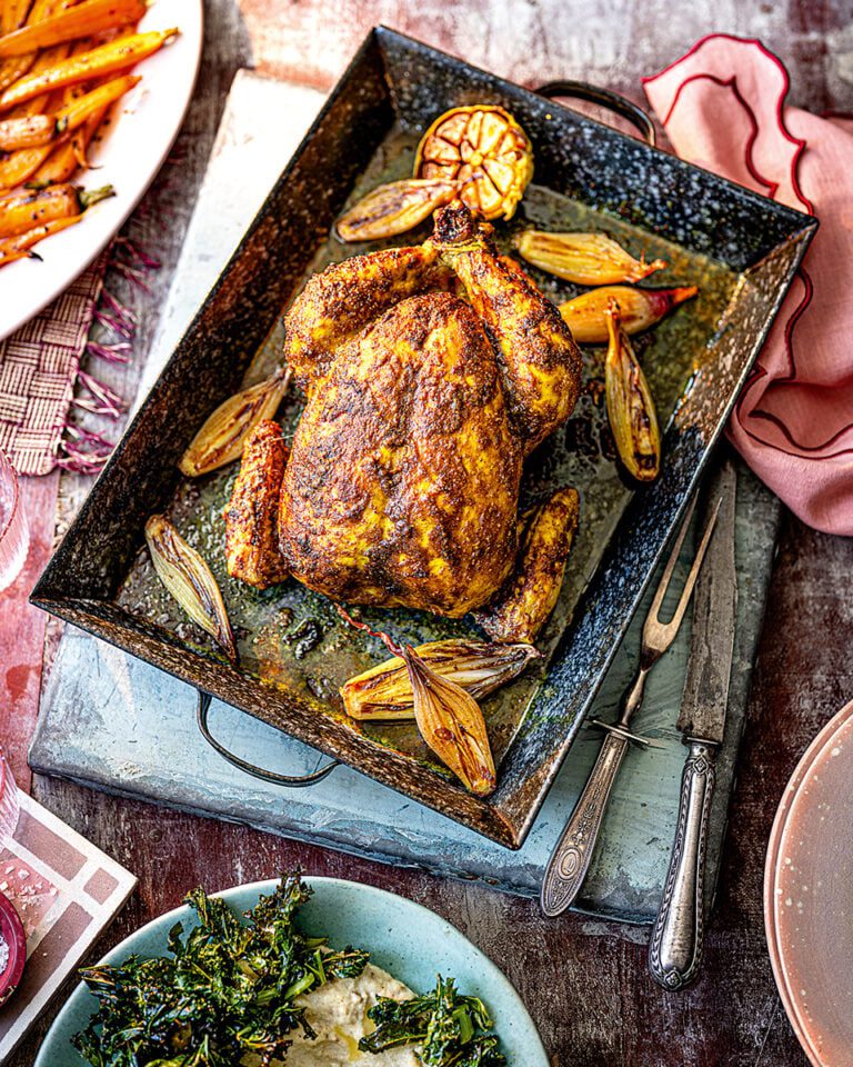 Indian-spiced roast chicken